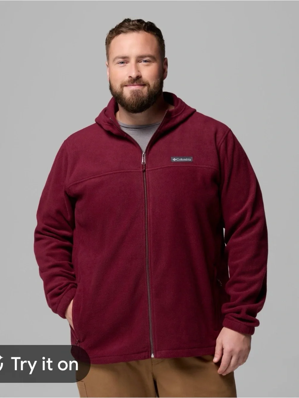 Columbia Men's Steens Mountain 2.0 Full Zip Fleece Jacket Burgundy - Size L